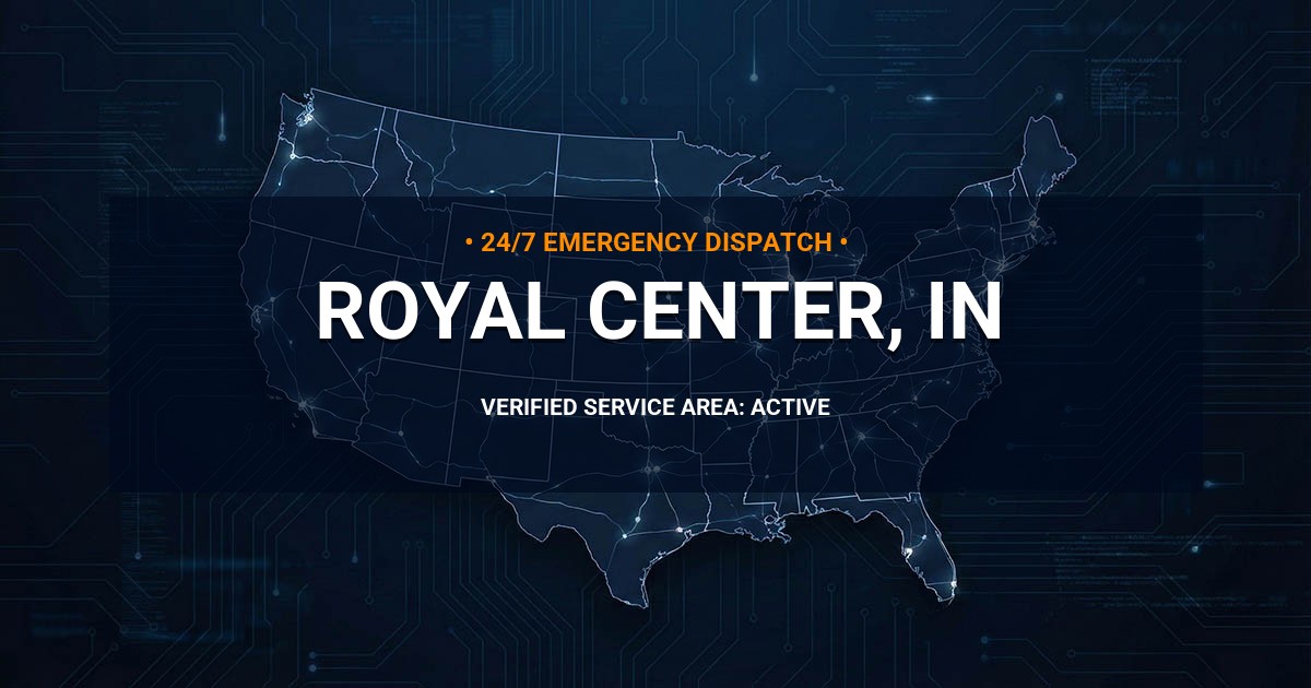 Emergency Plumbing Dispatch Map for Plumbing Services: Royal Center, IN