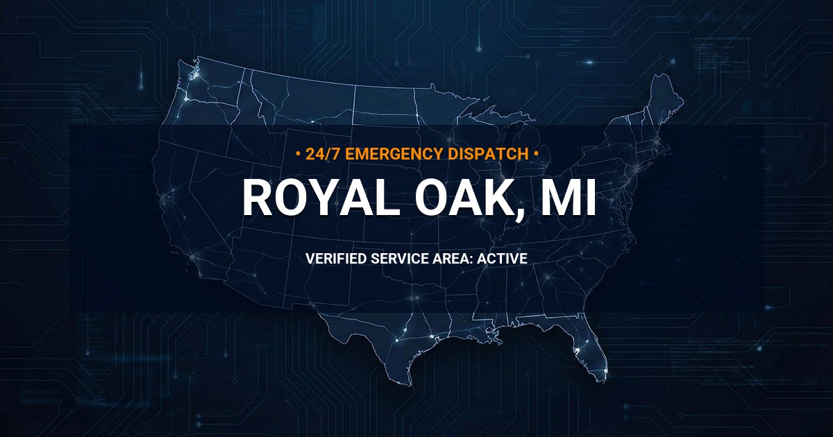 Emergency Plumbing Dispatch Map for Plumbing Services: Royal Oak, MI