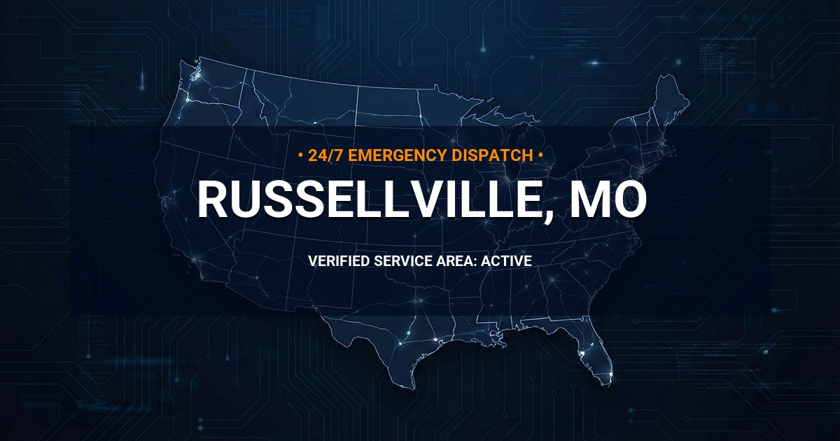 Emergency Plumbing Dispatch Map for Plumbing Services: Russellville, MO