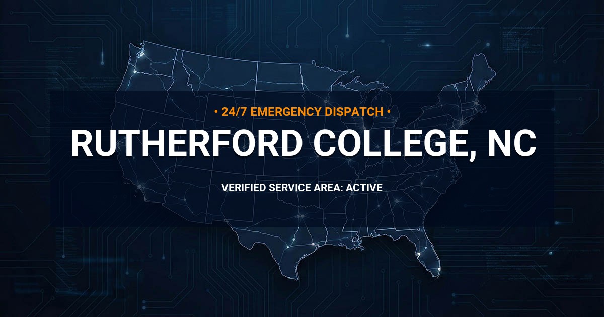 Emergency Plumbing Dispatch Map for Plumbing Services: Rutherford College, NC