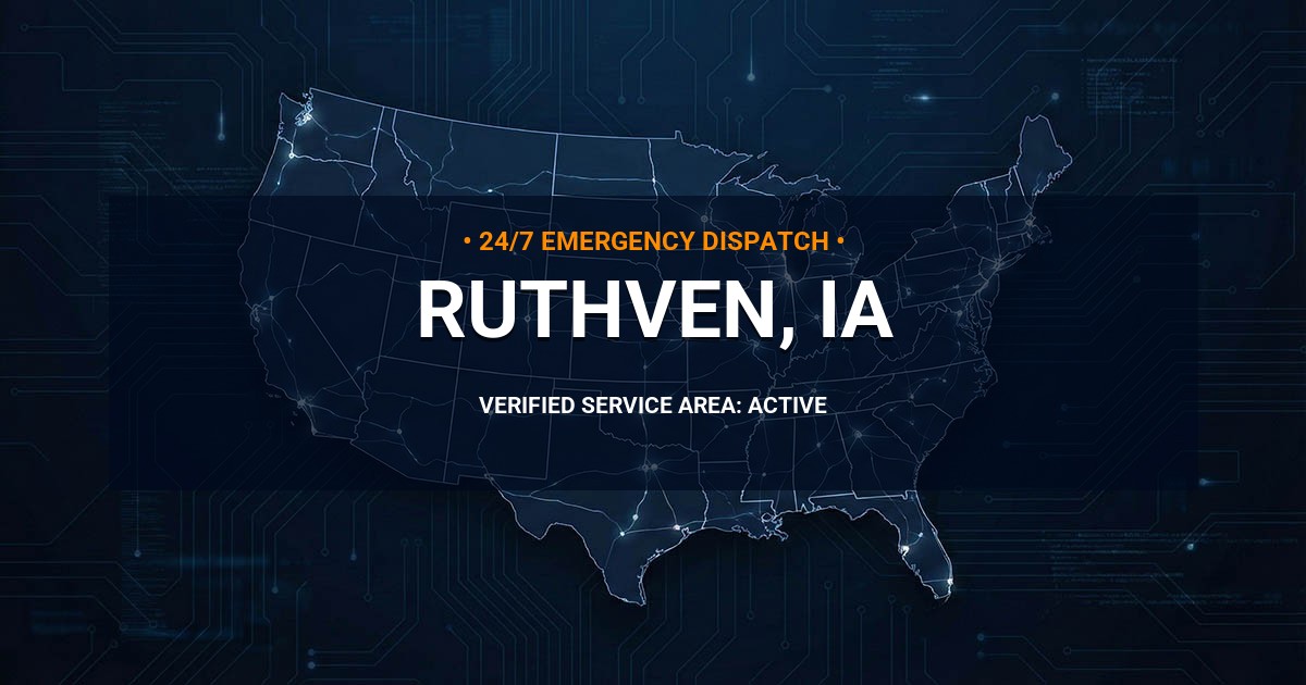 Emergency Plumbing Dispatch Map for Plumbing Services: Ruthven, IA