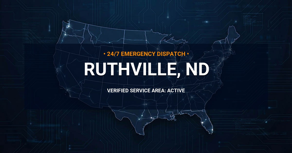 Emergency Plumbing Dispatch Map for Plumbing Services: Ruthville, ND