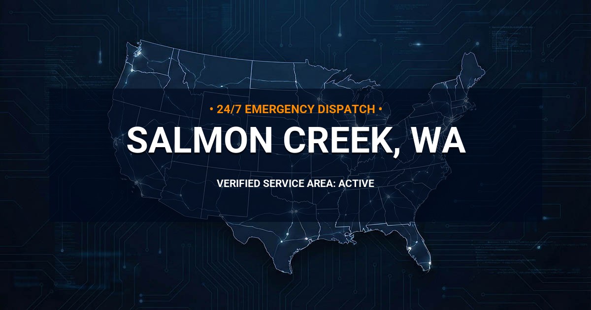 Emergency Plumbing Dispatch Map for Plumbing Services: Salmon Creek, WA