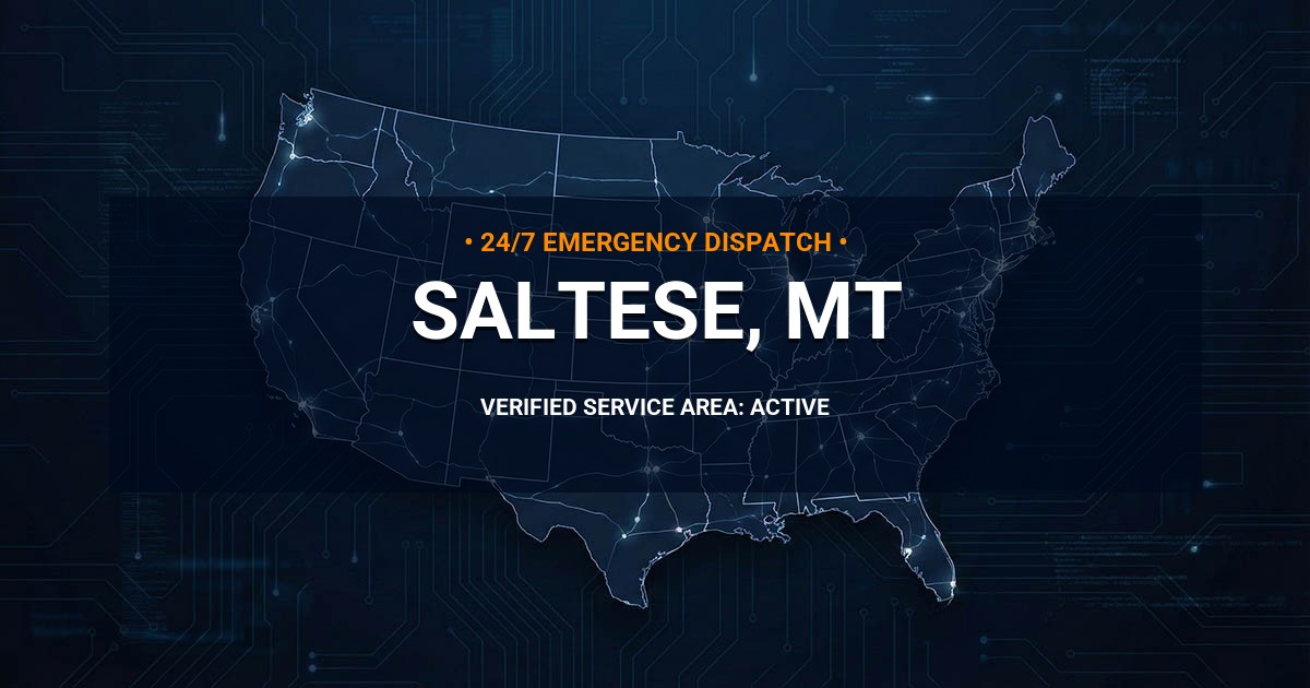 Emergency Plumbing Dispatch Map for Plumbing Services: Saltese, MT