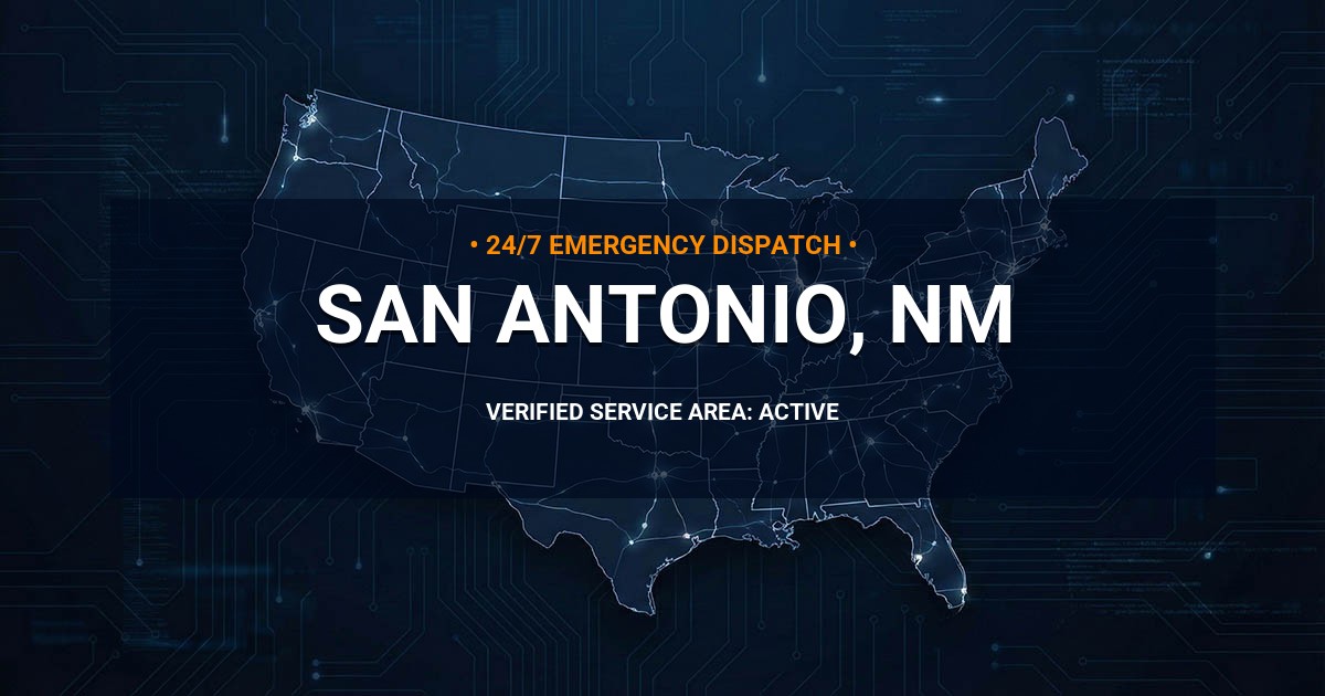 Emergency Plumbing Dispatch Map for Plumbing Services: San Antonio, NM
