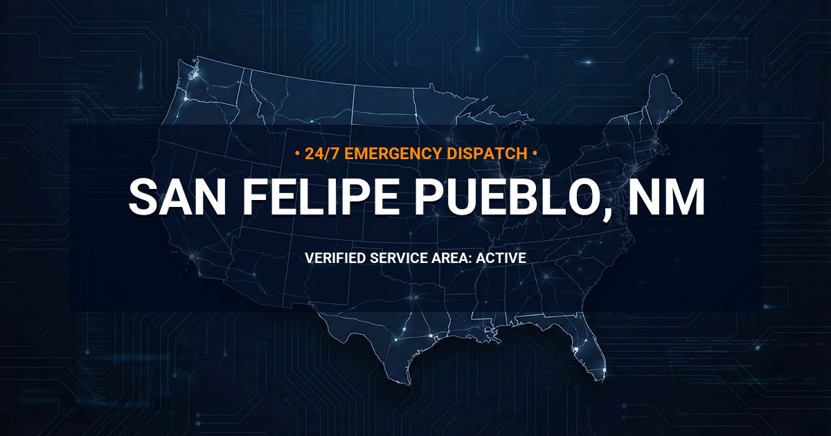 Emergency Plumbing Dispatch Map for Plumbing Services: San Felipe Pueblo, NM