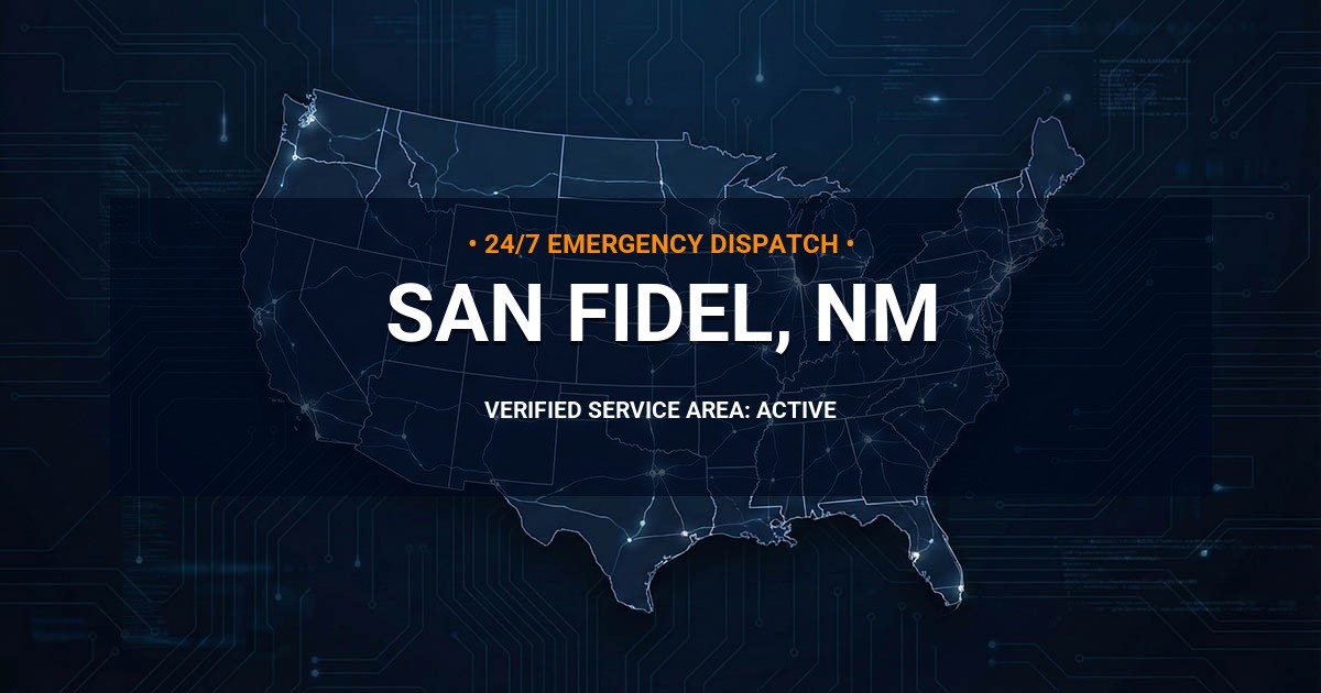 Emergency Plumbing Dispatch Map for Plumbing Services: San Fidel, NM