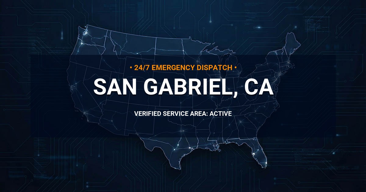 Emergency Plumbing Dispatch Map for Plumbing Services: San Gabriel, CA