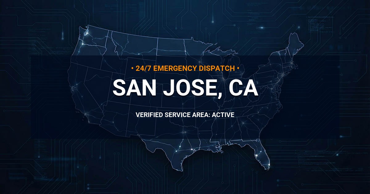 Emergency Plumbing Dispatch Map for Plumbing Services: San Jose, CA