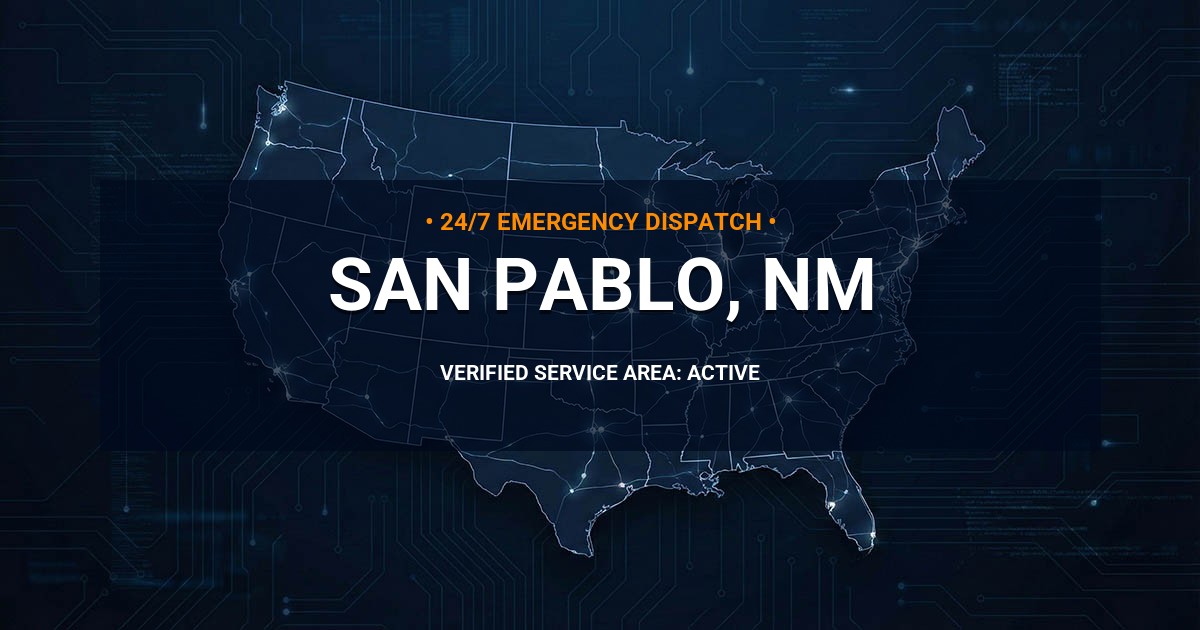 Emergency Plumbing Dispatch Map for Plumbing Services: San Pablo, NM