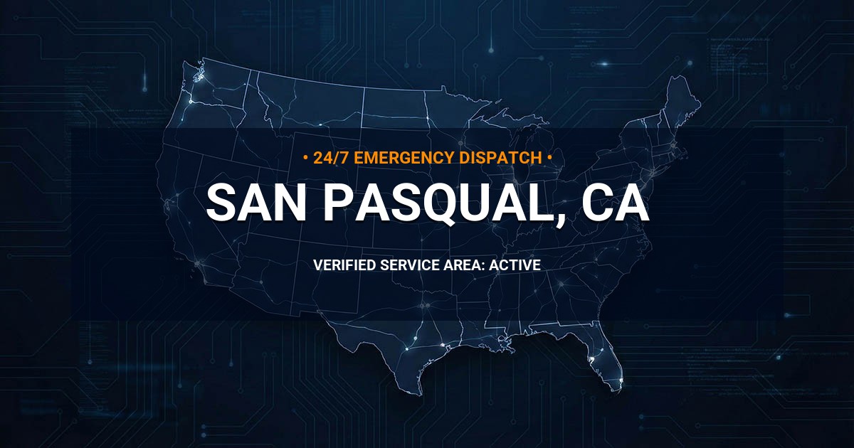 Emergency Plumbing Dispatch Map for Plumbing Services: San Pasqual, CA