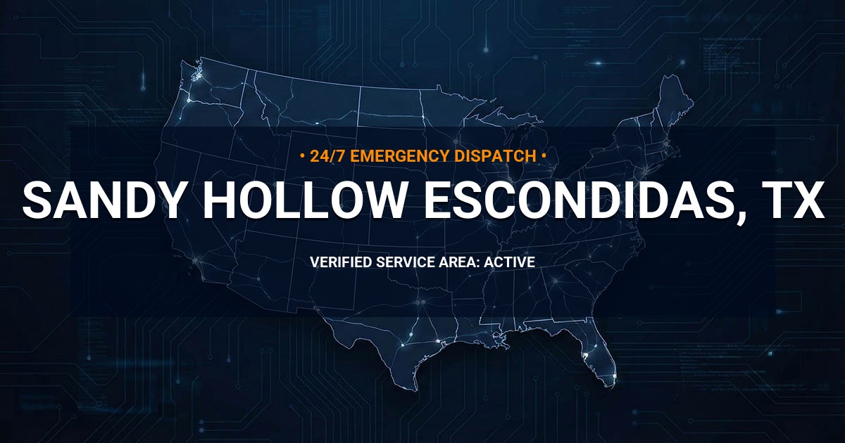 Emergency Plumbing Dispatch Map for Plumbing Services: Sandy Hollow-Escondidas, TX