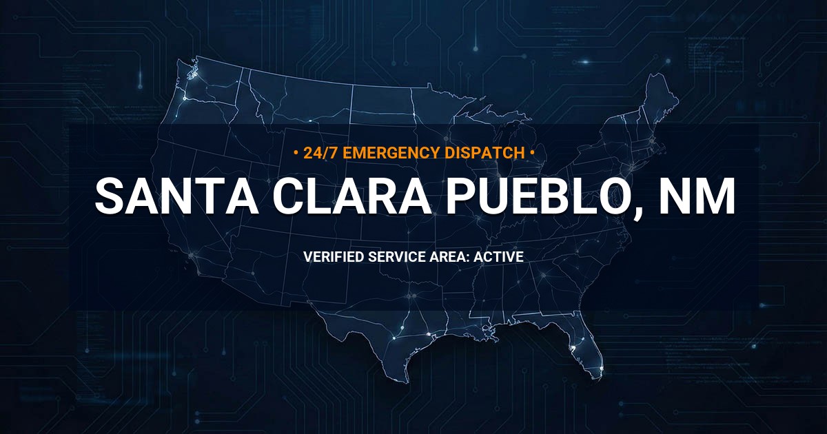 Emergency Plumbing Dispatch Map for Plumbing Services: Santa Clara Pueblo, NM