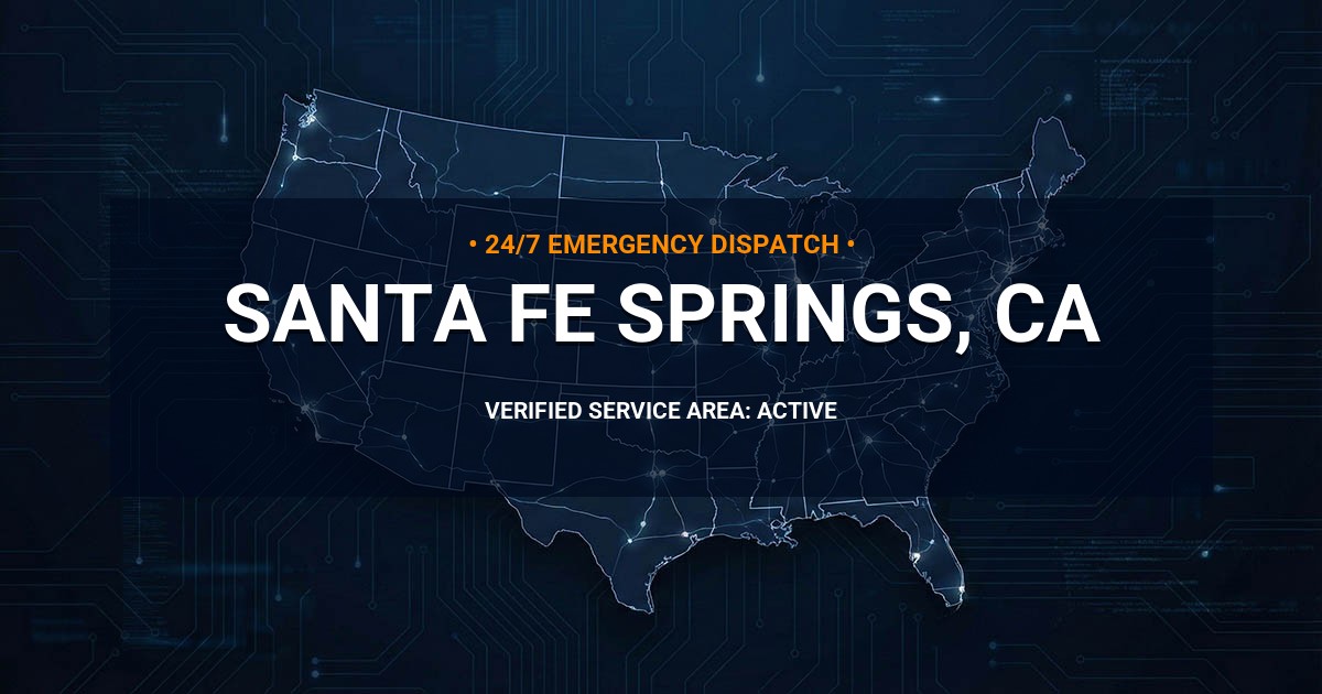 Emergency Plumbing Dispatch Map for Plumbing Services: Santa Fe Springs, CA