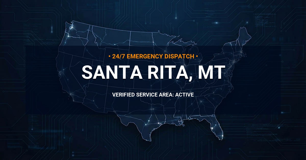 Emergency Plumbing Dispatch Map for Plumbing Services: Santa Rita, MT