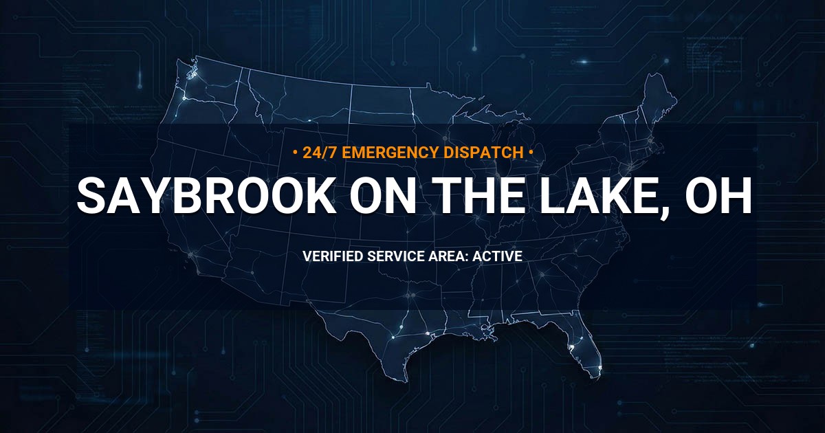 Emergency Plumbing Dispatch Map for Plumbing Services: Saybrook-on-the-Lake, OH