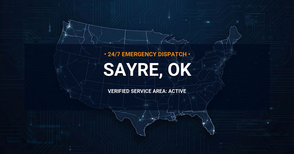 Emergency Plumbing Dispatch Map for Plumbing Services: Sayre, OK