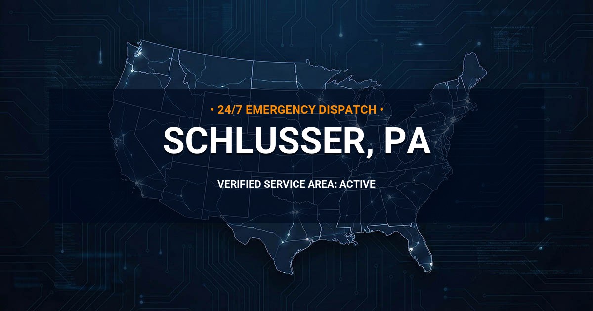 Emergency Plumbing Dispatch Map for Plumbing Services: Schlusser, PA