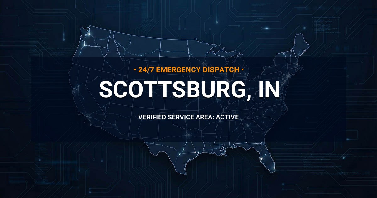 Emergency Plumbing Dispatch Map for Plumbing Services: Scottsburg, IN