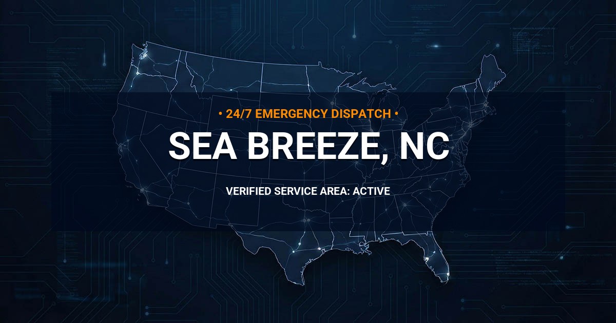 Emergency Plumbing Dispatch Map for Plumbing Services: Sea Breeze, NC
