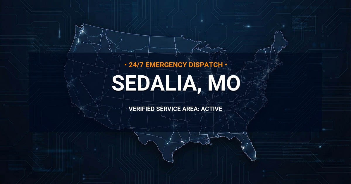Emergency Plumbing Dispatch Map for Plumbing Services: Sedalia, MO