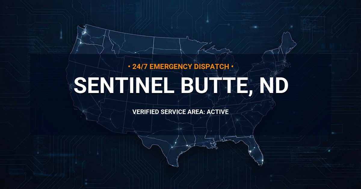 Emergency Plumbing Dispatch Map for Plumbing Services: Sentinel Butte, ND