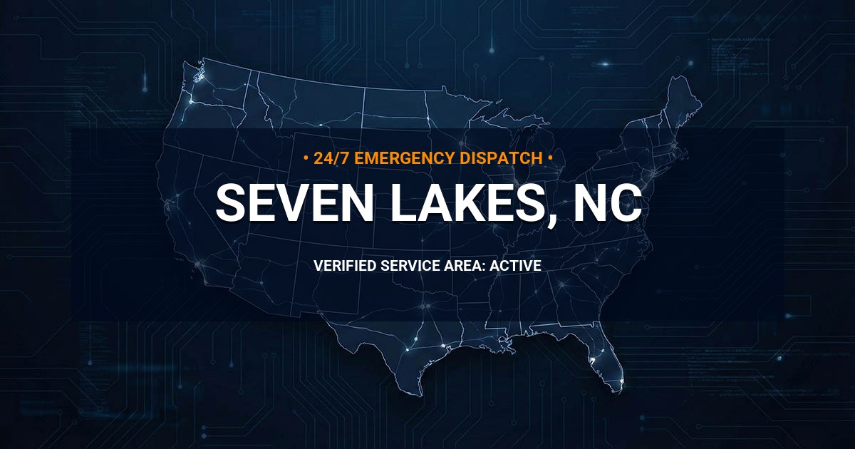 Emergency Plumbing Dispatch Map for Plumbing Services: Seven Lakes, NC