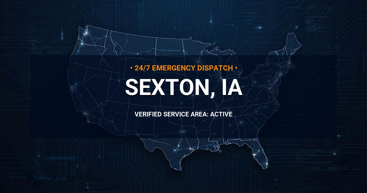 Emergency Plumbing Dispatch Map for Plumbing Services: Sexton, IA