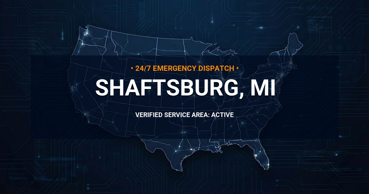 Emergency Plumbing Dispatch Map for Plumbing Services: Shaftsburg, MI