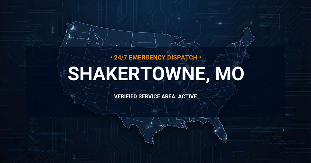 Emergency Plumbing Dispatch Map for Plumbing Services: Shakertowne, MO