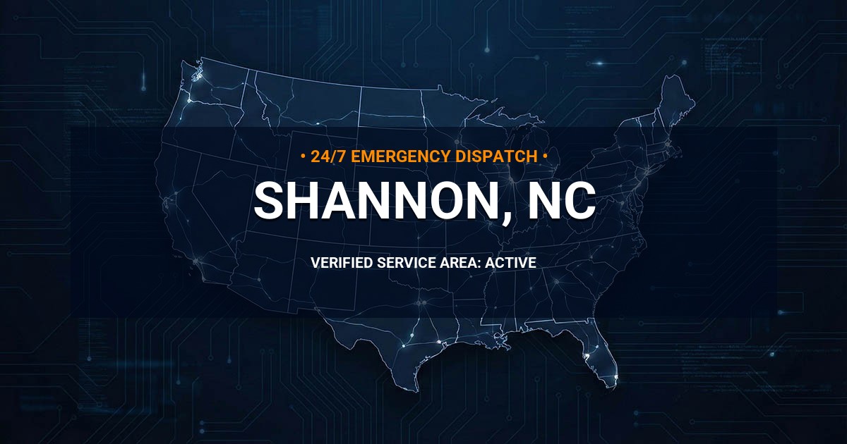 Emergency Plumbing Dispatch Map for Plumbing Services: Shannon, NC