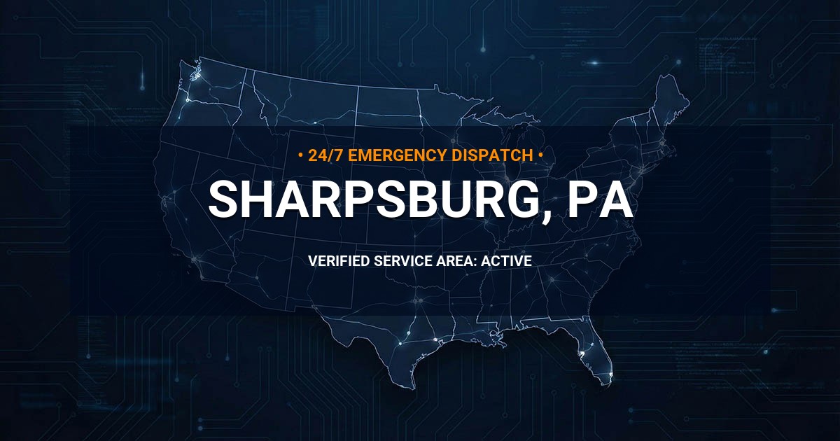 Emergency Plumbing Dispatch Map for Plumbing Services: Sharpsburg, PA