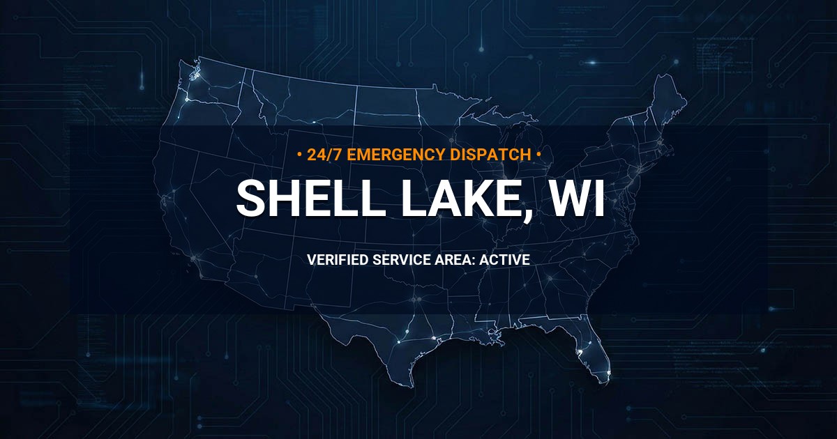 Emergency Plumbing Dispatch Map for Plumbing Services: Shell Lake, WI