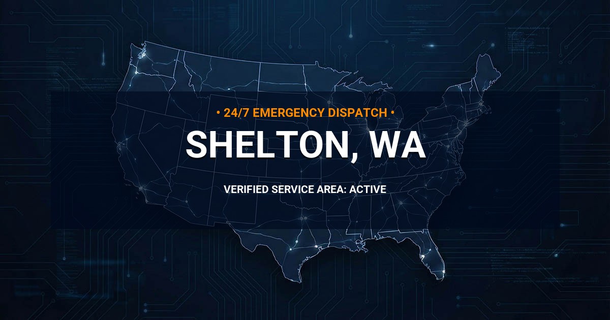 Emergency Plumbing Dispatch Map for Plumbing Services: Shelton, WA