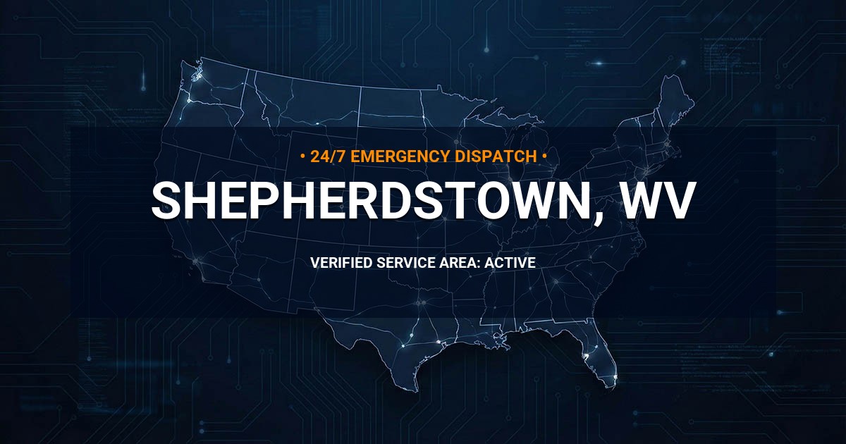 Emergency Plumbing Dispatch Map for Plumbing Services: Shepherdstown, WV