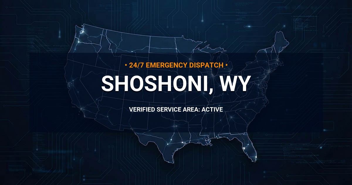 Emergency Plumbing Dispatch Map for Plumbing Services: Shoshoni, WY