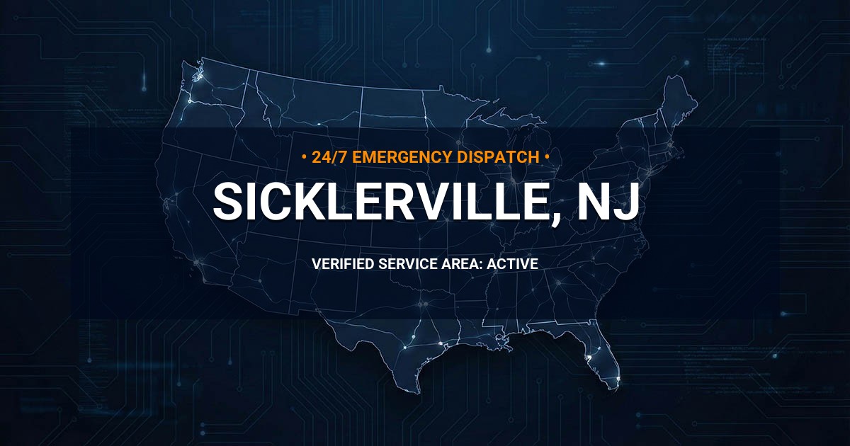 Emergency Plumbing Dispatch Map for Plumbing Services: Sicklerville, NJ