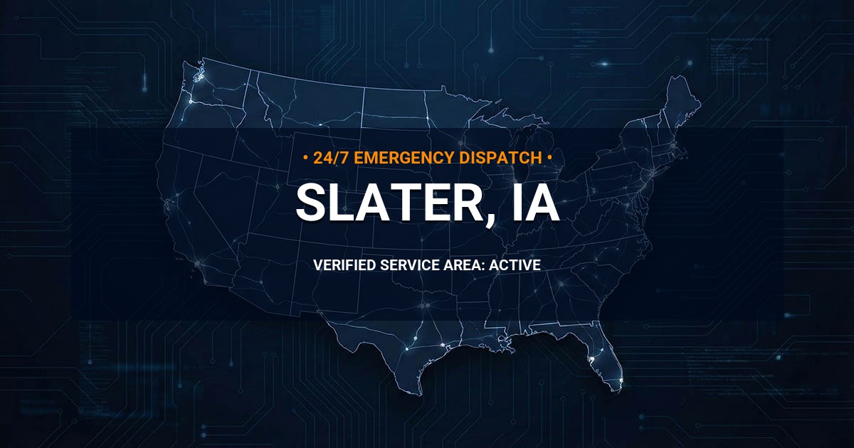 Emergency Plumbing Dispatch Map for Plumbing Services: Slater, IA