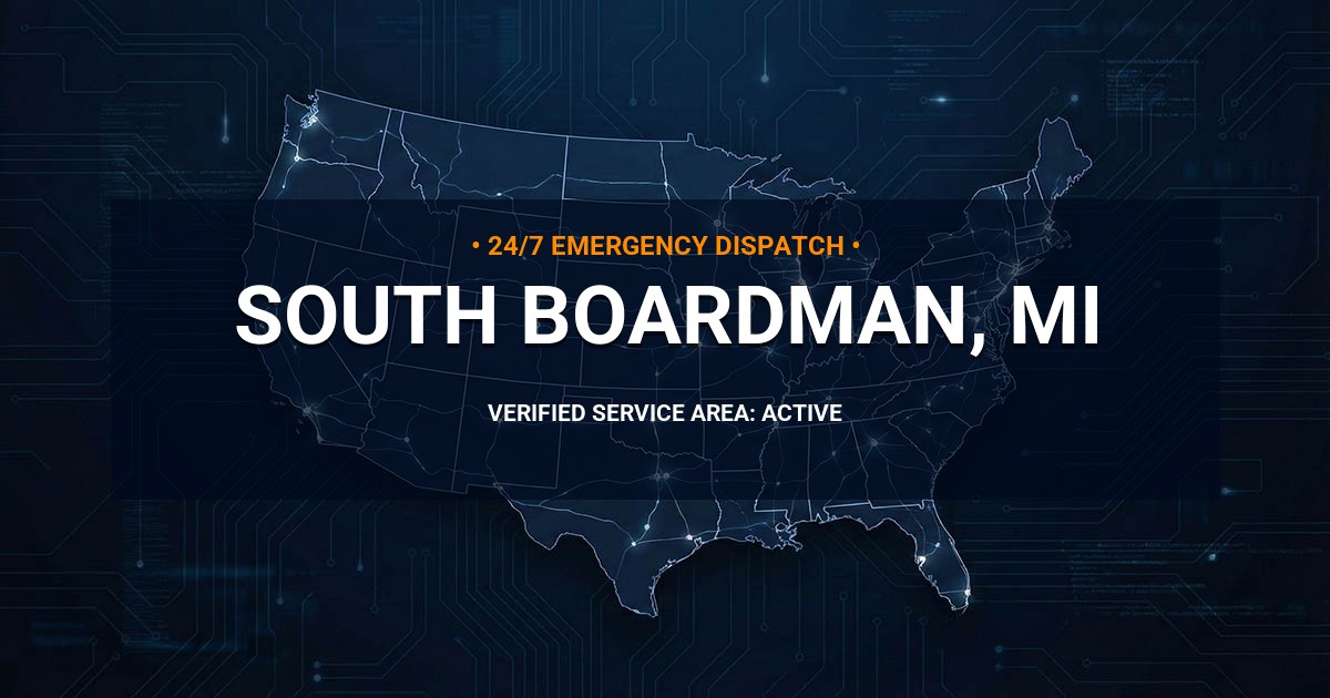 Emergency Plumbing Dispatch Map for Plumbing Services: South Boardman, MI