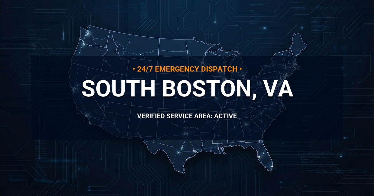 Emergency Plumbing Dispatch Map for Plumbing Services: South Boston, VA