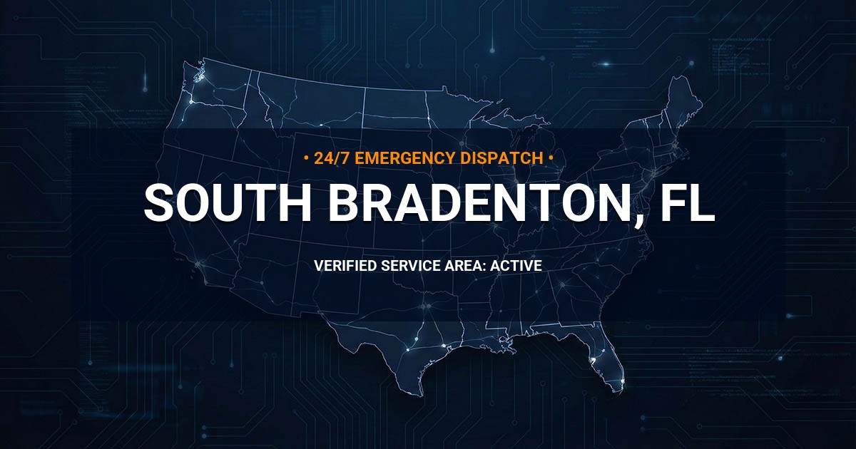 Emergency Plumbing Dispatch Map for Plumbing Services: South Bradenton, FL
