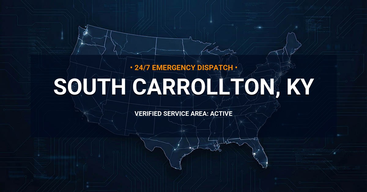 Emergency Plumbing Dispatch Map for Plumbing Services: South Carrollton, KY