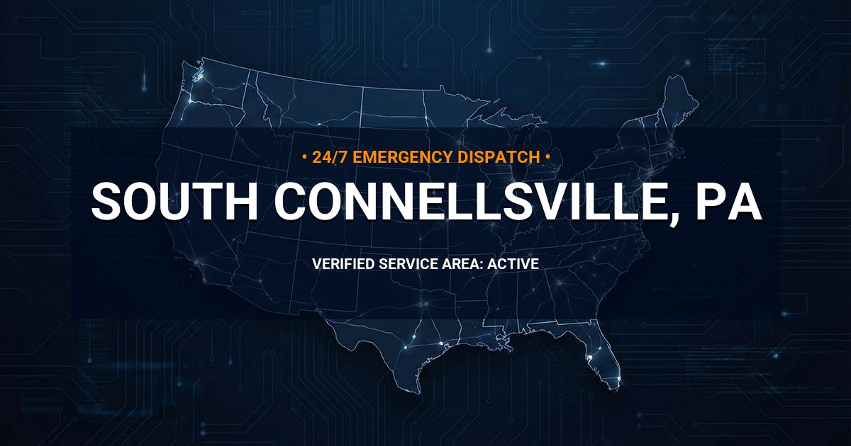 Emergency Plumbing Dispatch Map for Plumbing Services: South Connellsville, PA