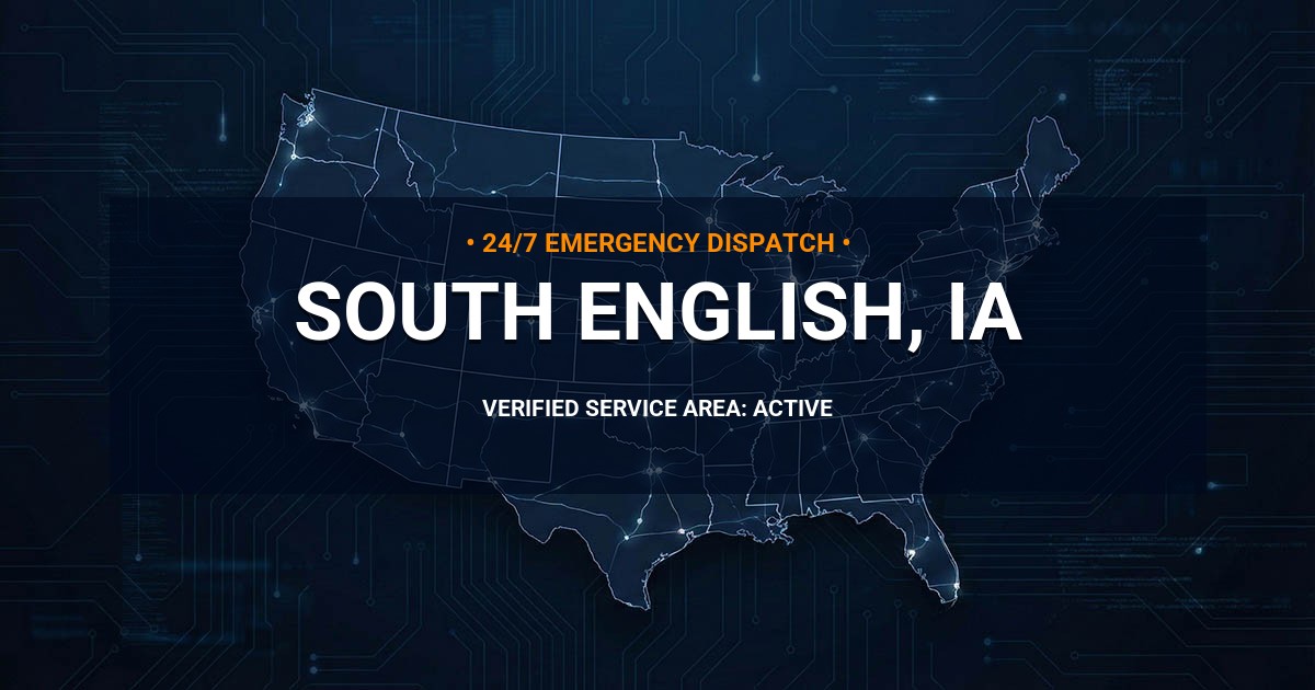 Emergency Plumbing Dispatch Map for Plumbing Services: South English, IA