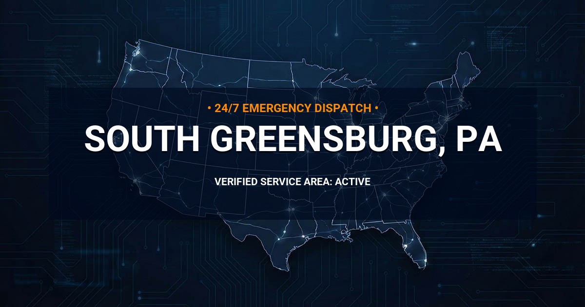 Emergency Plumbing Dispatch Map for Plumbing Services: South Greensburg, PA