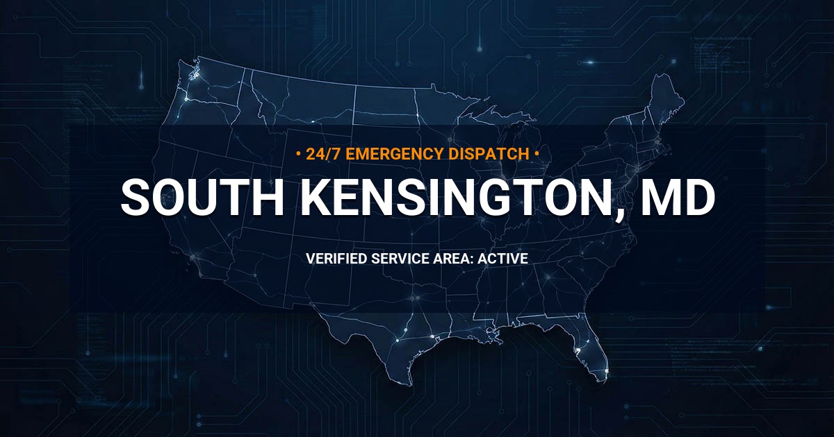 Emergency Plumbing Dispatch Map for Plumbing Services: South Kensington, MD