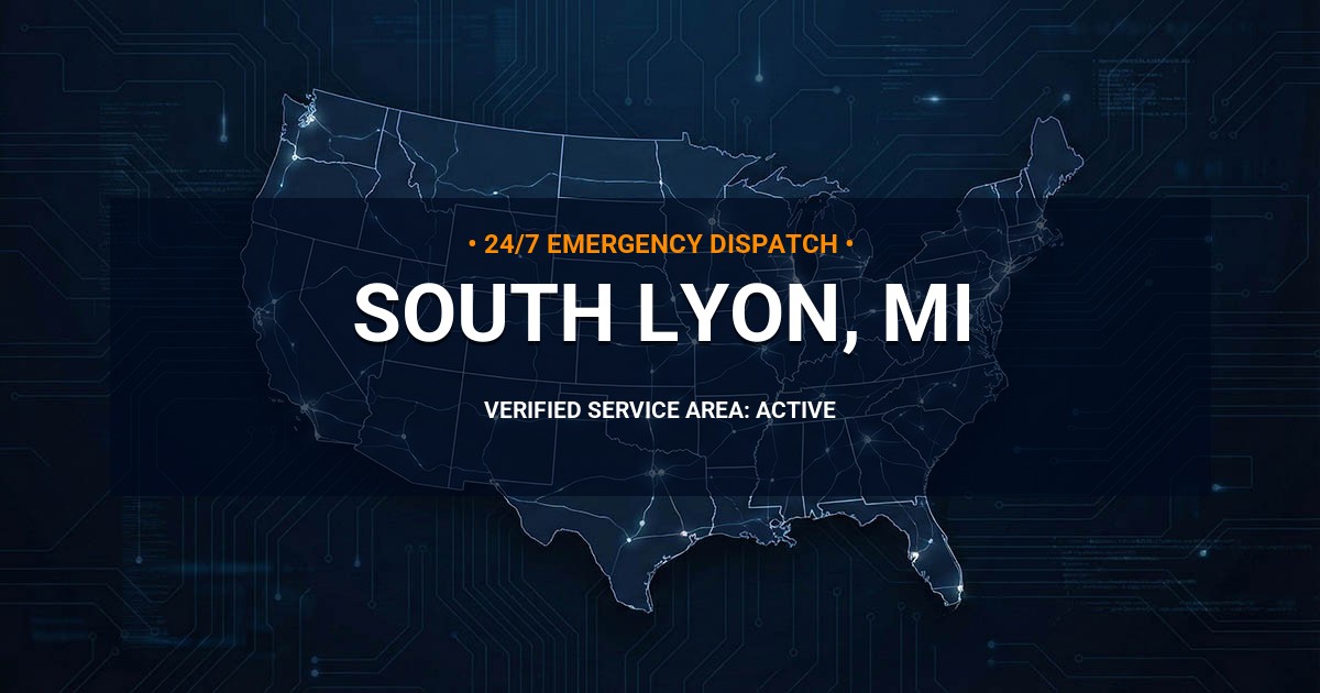 Emergency Plumbing Dispatch Map for Plumbing Services: South Lyon, MI