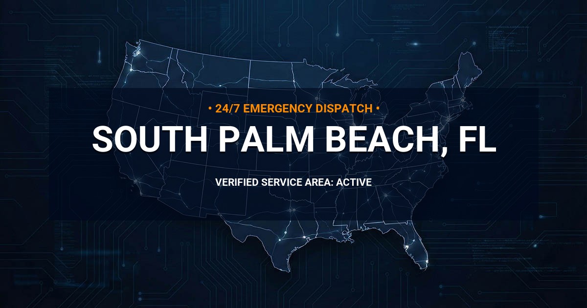 Emergency Plumbing Dispatch Map for Plumbing Services: South Palm Beach, FL