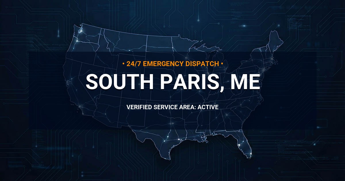 Emergency Plumbing Dispatch Map for Plumbing Services: South Paris, ME