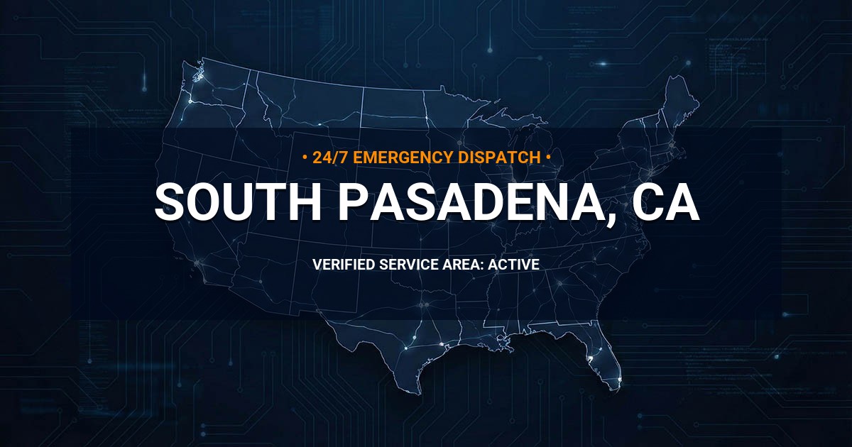 Emergency Plumbing Dispatch Map for Plumbing Services: South Pasadena, CA